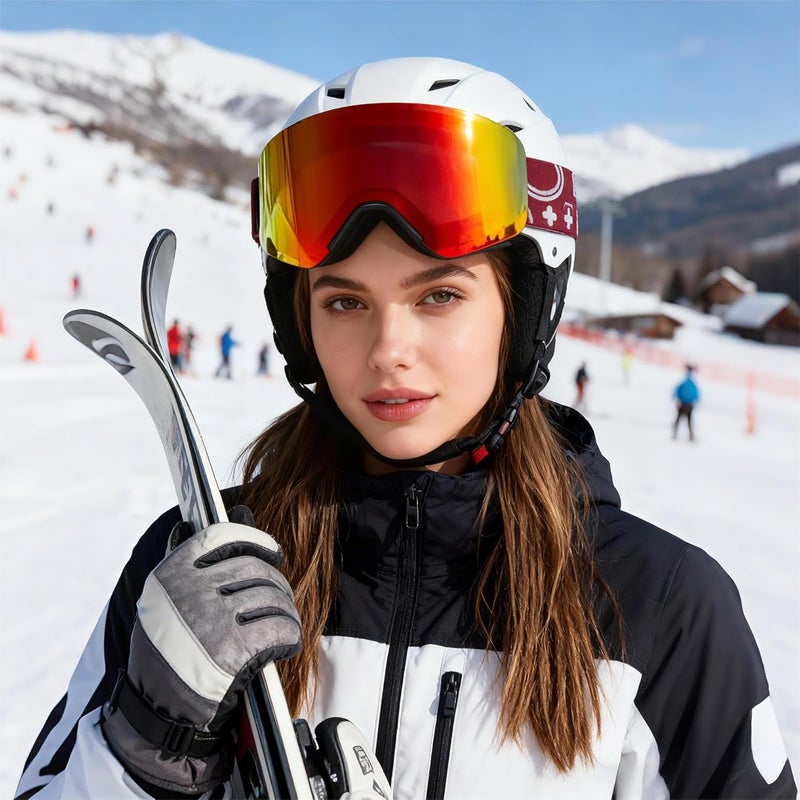 MXJ Gear Ski Goggles,OTG Snowboard Goggles Magnetic Interchangeable Lens,UV Protection Anti-fog,YH879B Snow Goggles for Men Women - Image 2